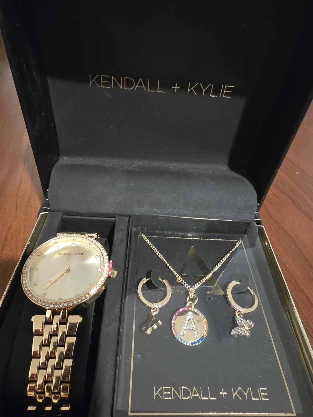 Kendall & Kylie Gold-Tone Watch and Jewelry Set - Letter A, New in Box